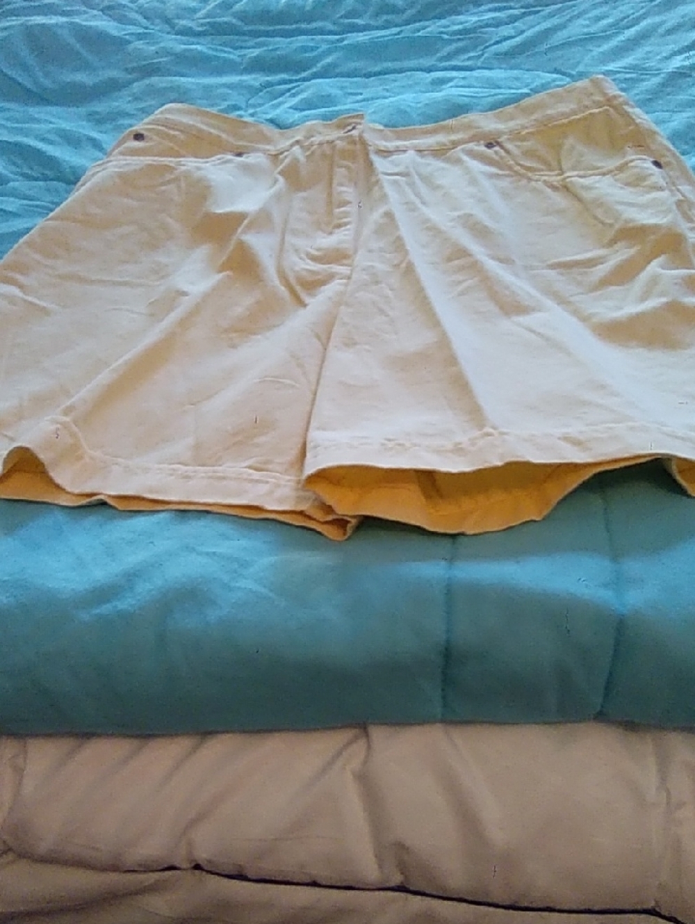 Yellow Cotton Shorts